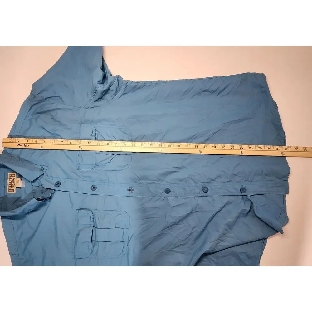 DULUTH 100% RAYON SHORT SLEEVE BUTTON DOWN‎ SHIRT SIZE XL BLUE - Picture 11 of 12